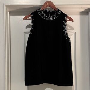 Ann Taylor Scalloped Trim Top